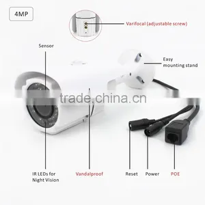 4MP IR CUT COMS Waterproof POE Outdoor Security Cameras thumbnail-2