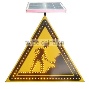 Solar Road Work Ahead Signage, Automatically Lighting Traffic Signs for Road Construction thumbnail-1