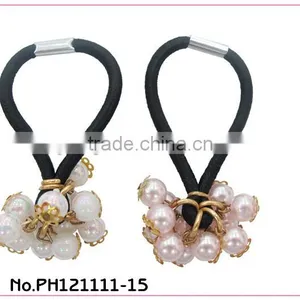 Girls Elastic Hairband Elastic Hair Band With Pearls thumbnail-1