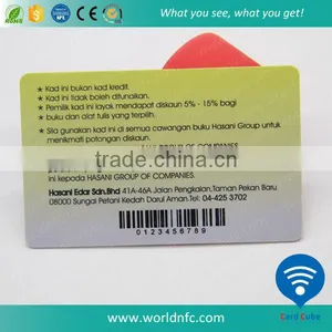Cr80 Standard Size Printed Serial Numbers 128 39 Barcode Magnetic Strip White Signature Strip PVC Card thumbnail-1