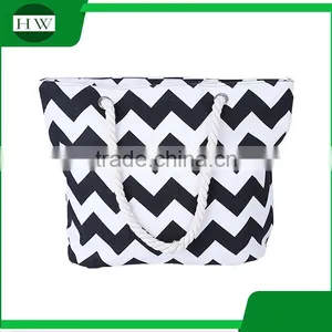 Very Popular Various Chevron Style Custom Canvas Tote Bag Woman Handbag thumbnail-1