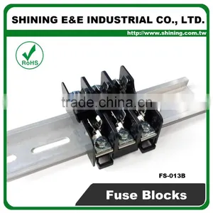 FS-013B 600V 10 Amp 3 Way Midget Type Din Rail Glass Fuse Block thumbnail-1