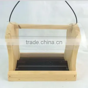 Handmade Wild Natural Wood Bird House Feeder With Acrylic Board thumbnail-4