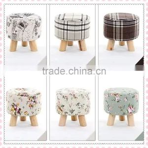 Trade Assurance Mini Cute Wooden Stools for Kids Linen Chair Wholesale thumbnail-1