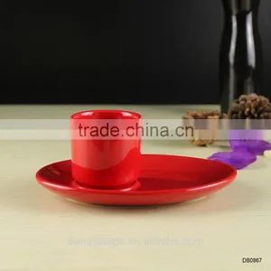 2017 Chinese Suppliers Novelty Design Ceramic Red Cup and Saucer thumbnail-1