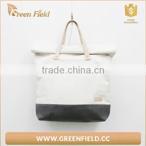 Canvas Tote Bag, White Folded Canvas Simple Tote Bag thumbnail-2