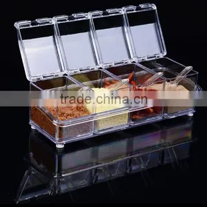 New Arrival Crystal Seal Waterproof With Spoon Condiment Seasoning Box Cruet thumbnail-3