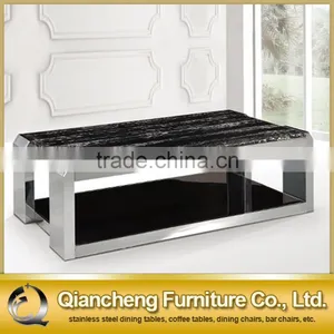 Wholesale Black Marble Top Coffee Table Set Tea Table thumbnail-1