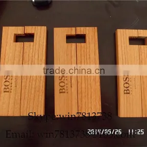 Wood Stand With Logo Desktop Support Holder Creative Wood Stand Base For Ipad thumbnail-4