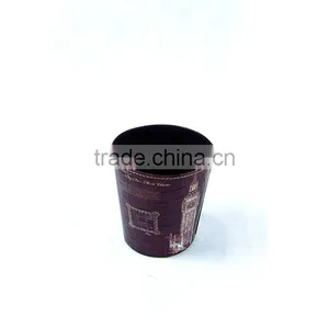 Eiffel Tower Print Waste Bin Faux Leather Black Open Top Trash Can thumbnail-3