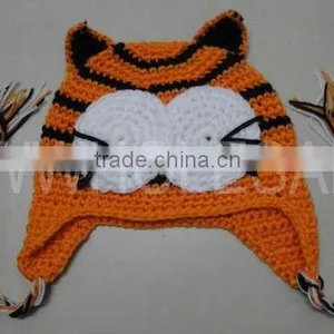 New Arrivel!2013 HOT Cute Animal Crochet Baby Hat Tiger Pattern Winter Funny Hats thumbnail-1
