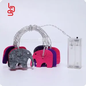 Cutie Elephants Non-woven Fabrics White Light Customized Design Holiday Christmas Home Decoration String Light Sets thumbnail-3