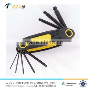 Hand Tool Double Blister Folding Ball Point Hex Key Wrench Set thumbnail-1