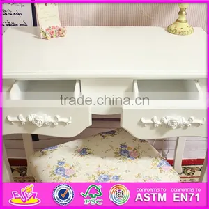 2016 Best Sale Luxurious Bedroom Table and Chair Wooden Vanity Furniture W08G191 thumbnail-4