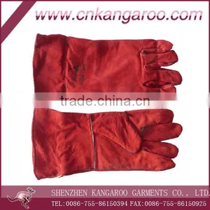 Welding Heat And Flame Resistant Pur Cow Split Leather Welder's Safety Glove thumbnail-1