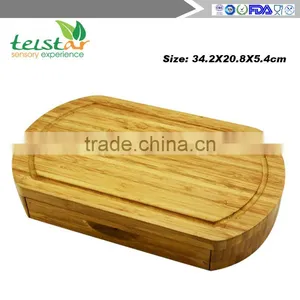 New Design Bamboo Cheese Board Set Professional Manufacturer of Bamboo&wood Items Cheese Board Set Cheese Knives W/cutting Board thumbnail-3