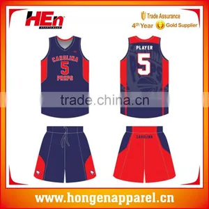 Hongen Apparel Sublimation Reversible Custom Basketball Jersey,Best Latest Basketball Jersey and Shorts Design thumbnail-1
