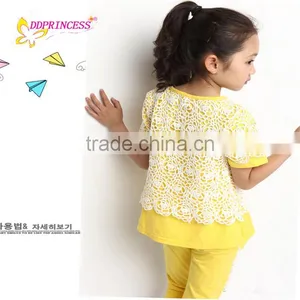 Wholesales Summer Korea Fashion Sport Suit Girl Flower Suit for Children thumbnail-6