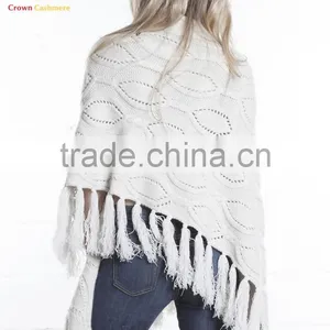 Wholesale Ladies Knitted Wool Poncho thumbnail-4