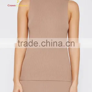Women Winter Knit Cashmere Sleeveless Sweater Pullover thumbnail-1