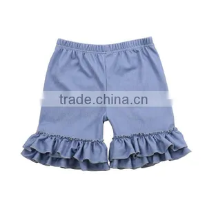 2017 Wholesale Ruffle Shorts Children Kids Jeans Wear Children in Bulk Denim Shorts thumbnail-1