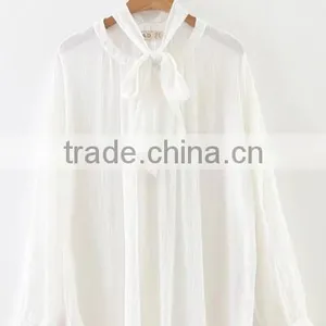 Runwaylover EY2356B Hot Sale 2017 Ladies Elegant Stand Collar Loose Blouse thumbnail-5