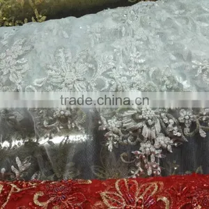 2016 Latest Bridal Lace Beaded Embroidery Lace B3207 thumbnail-2