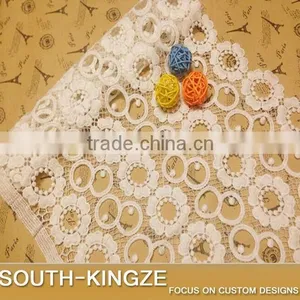 High Quality Clothing Materials Textiles Wide Lace Trim Fabric White Milk Silk 30cm Wide Lace Trim thumbnail-1