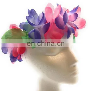Mahalo Floral Leis Headband 12 PC Set Silk Headband Lei Headband Kauai Headband thumbnail-5
