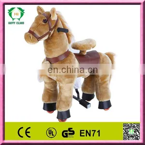 HI Top Quality Plush PU Mechanical Horse on Riding, Ride on Horse Toys for Kids thumbnail-6