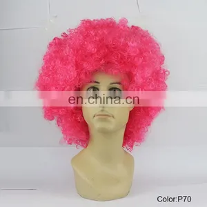 Party Supplier Accessories Big Pink Afro Wig PC41 thumbnail-1