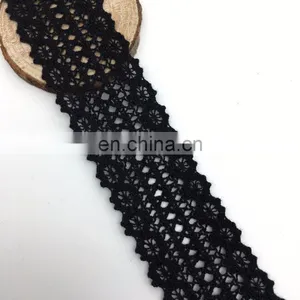 4cm Free Sample Lace OLCT2168 Black Cotton Embroidery Decorate Lace in Dubai thumbnail-3