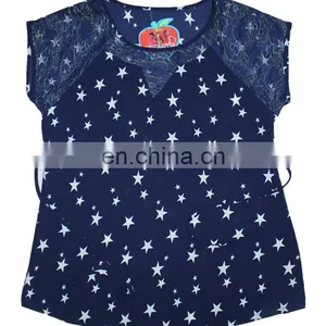 Women Flower Printed T-shirt Cheap T Shirt Chiffon Long Shirt With Lace thumbnail-4