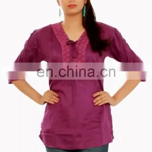 Western and Indian Designer Rayon Comfortable 3/4 Sleeve Top for Women and Girls thumbnail-4