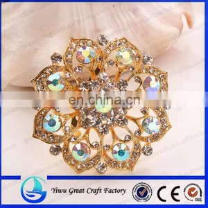 Fashion Wholesale Gold-plated Zinc Alloy Rhinestone Brooches Dual Purpose Scarf for Women thumbnail-1