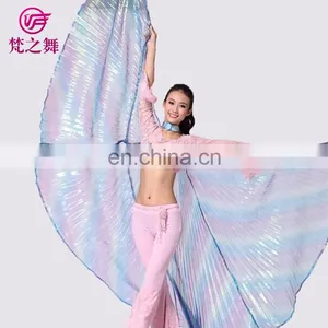 P-9070 Russia Hot Sale Translucent Gradient Color Adult 360 Degree Belly Dance Wings thumbnail-6