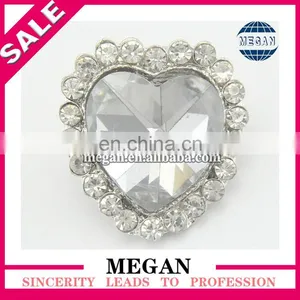 Factory Wholesale New Design Heart Rhinestone Buttons thumbnail-1