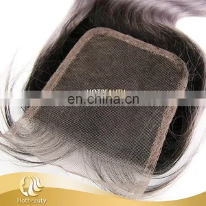 Fashion Grey Purple Color Free Part Lace Top Closure For Match The Grey Hair Weave thumbnail-5