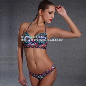 Sexy Mature Women Push Up Bikini, High Waist Two Piece Swimwear thumbnail-2