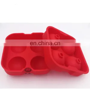 Silicone 4 Holes Ice Hockey Food Grade Round Ice 4 Silicone Hockey Mold thumbnail-3