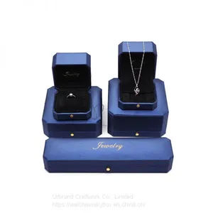 Unique Hot Sale Custom Brand PU Leather Jewelry Set Box Plastic Gift Box for Necklace Ring Pendant Bracelet Jewelry thumbnail-2