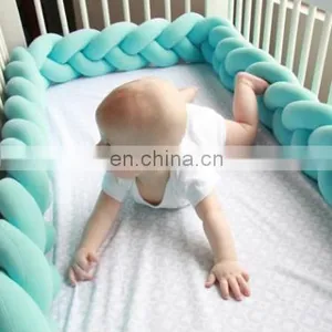 Wholesale Baby Safe Bumper Knot Pillow Mixed Colors Chunky Knit Baby Bedding Cradle Bumper thumbnail-1