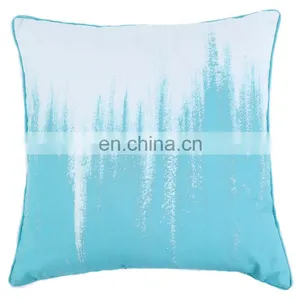 Spring Painted Stripe Turquoise Ombre Water Color Aqua Blue Dye Teal Decorative Pillow/cushion thumbnail-1
