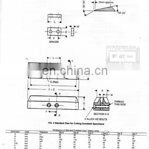 ASTMD 412 Dumbbell Rubber Tensile Sample Die Cutter thumbnail-2
