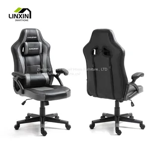 Wholesale PC Computer Leather Swivel Home Office Massage Desk Chairs Ergonomic With Lumbar Support and Headrest Manufacture thumbnail-3
