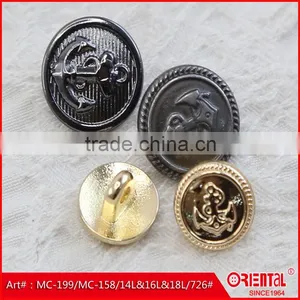 Anti-silver Anchor Logo Metal Shank Button thumbnail-6