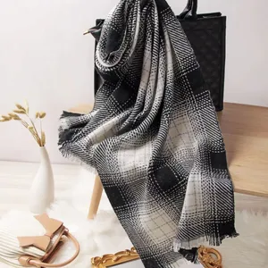 High Quality Super Soft Colorful Winter Fashionable Women Wool Scarf thumbnail-2
