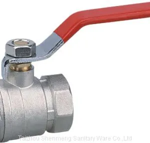 High Quality Nickel Plated Ball Valve Brass With Nickel Plated Body,Red Steel Lever Handle Ball Valve thumbnail-2