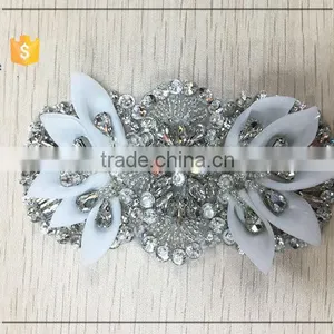Embroidered Organza Flower Appliques for Bridal Dresses thumbnail-1