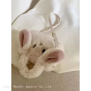 37Cute Rabbit Bag Plush Bag Cartoon Children's Girl Bag Diagonal Bag Furry Autumn Wholesale thumbnail-2
